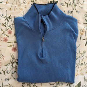 Banana Republic Soft Blue Quarter Zip Sweater